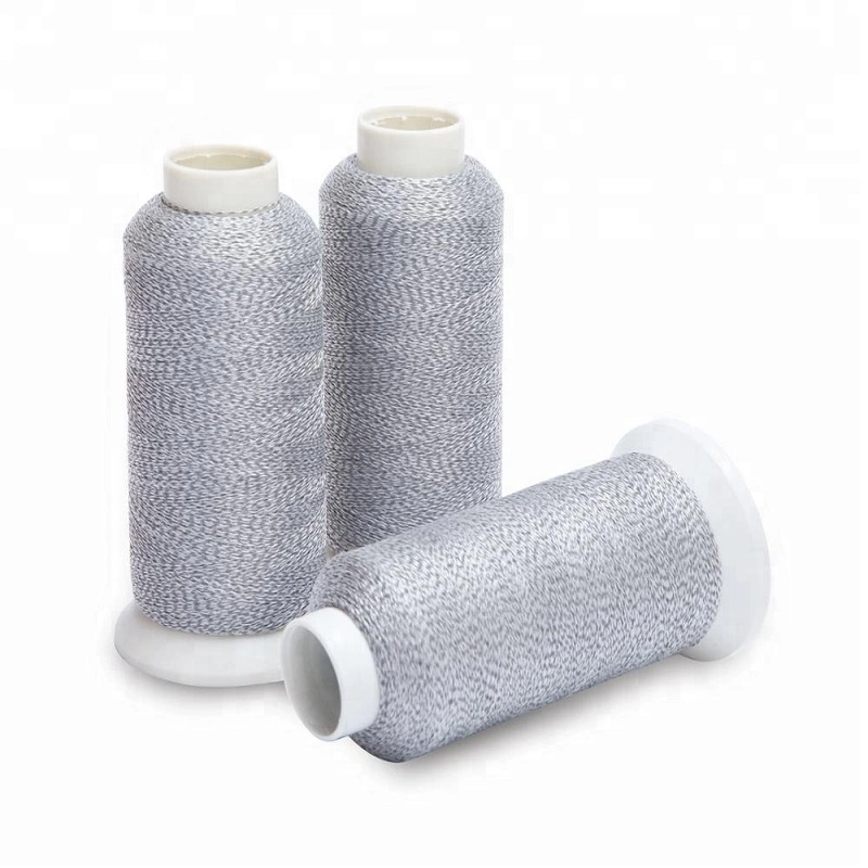 Single Double Side Silver Gray Retro Reflective Thread Yarn for Sweater Clothing