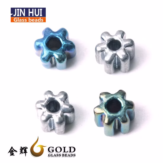 공장 꽃 모양의 유리 구슬, 보석 제작용 스크럽 시리즈 구슬