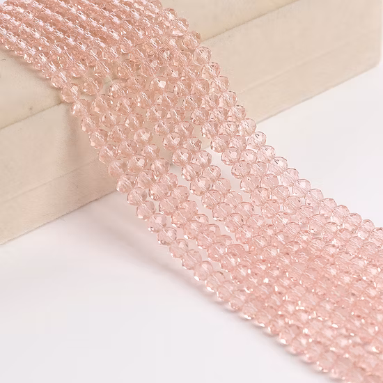 맞춤 제작된 평면 원형 ab 색상 면 처리된 크리스탈 유리 구슬